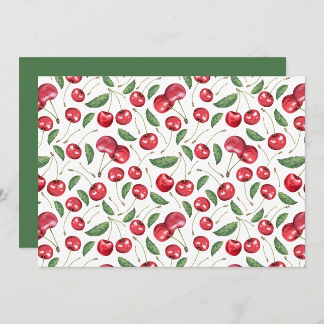 Unique Cherries Note Card Anteckningskort (Fram/baksida)