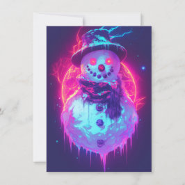 Unique Christmas Cards Cyberpunk Neon Julkort