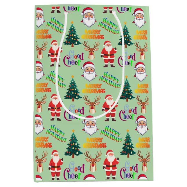 Unique Christmas Pattern Place on Medium Gift Bag (Framsidan)