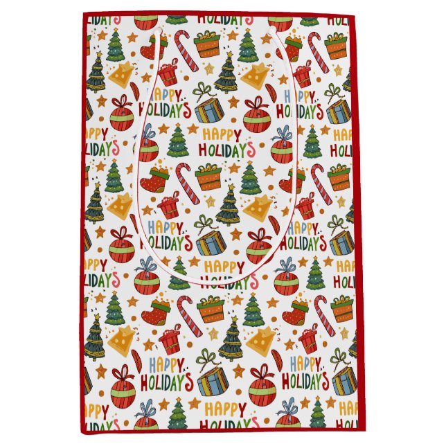 Unique Christmas Pattern Place on Medium Gift Bag (Framsidan)