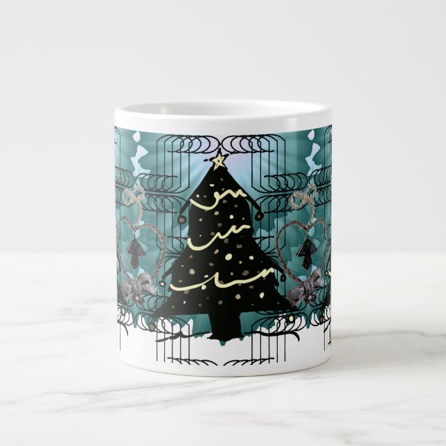 Unique Christmas Tree Modern Holiday Design  Jumbo Mugg (Framsidan)