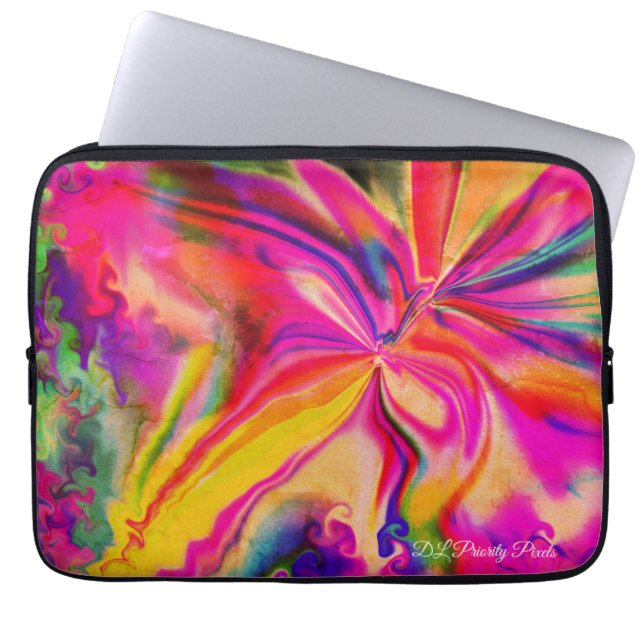 Unique Colorful Abstract Marble Liquified  Laptop Fodral (Framsidan)