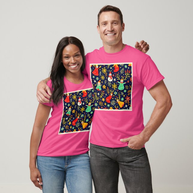 Unique Colorful Festive Pattern Art T Shirt (Unisex)