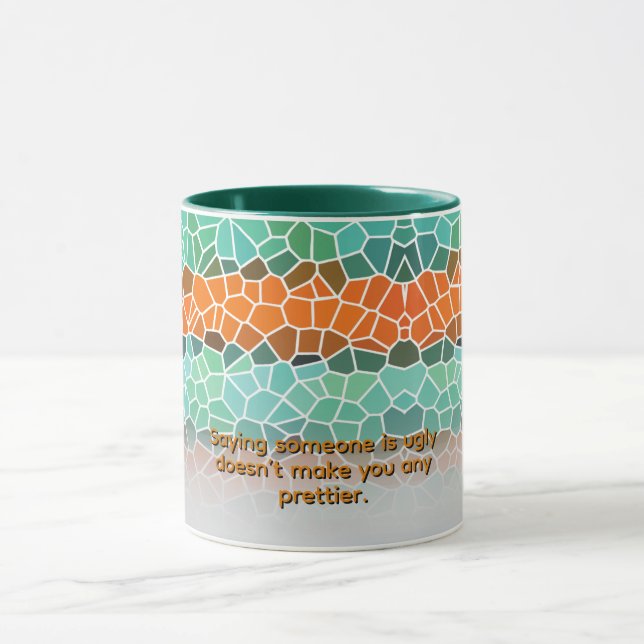 Unique Colorful Triangle Pattern & Quotes Mugg (Center)