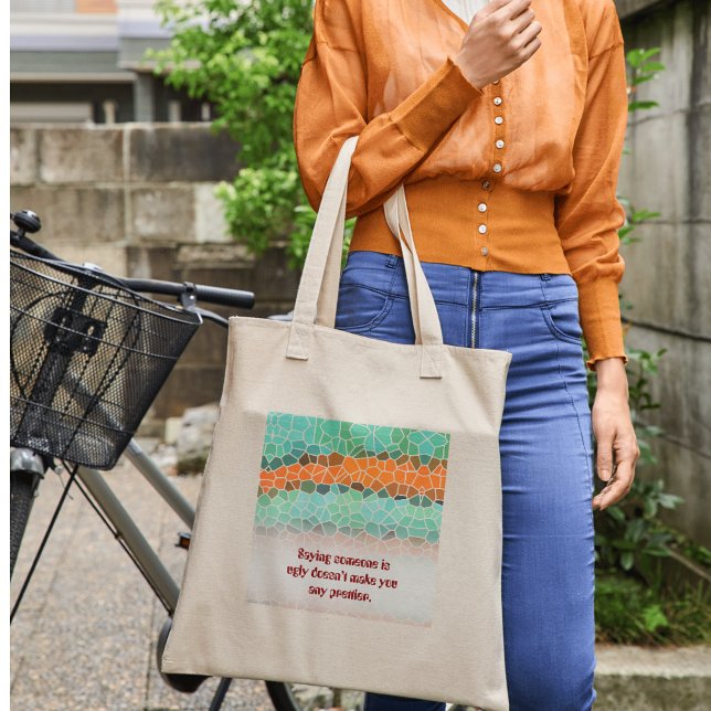 Unique Colorful Triangle Pattern & Quotes Tygkasse (Unique Colorful Triangle Pattern & Quotes Tote Bag)