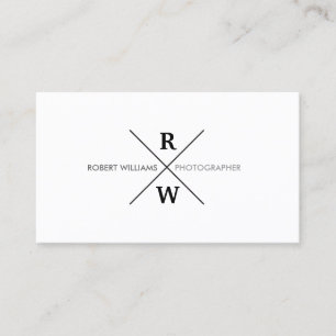 UNIQUE & COOLA MODERN MONOGRAM PÅ VITE VISITKORT