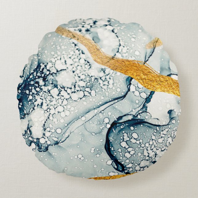Unique creativity. Art&Gold. Inspired by the Sky.  Rund Kudde (Framsidan)
