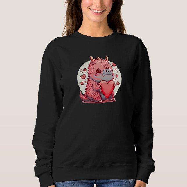 Unique Cute Dino Dazecore Valentines Day T Shirt (Framsida)