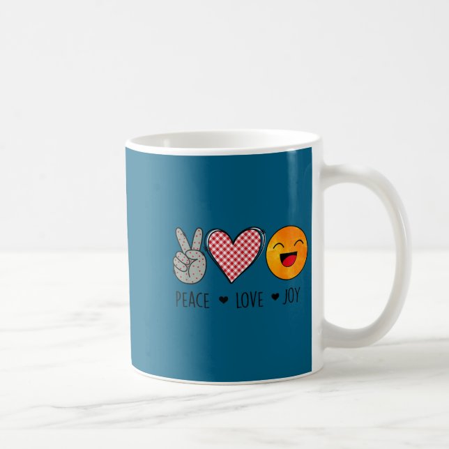 Unique Design Peace Love Joy Hapness Motivational  Kaffemugg (Höger)