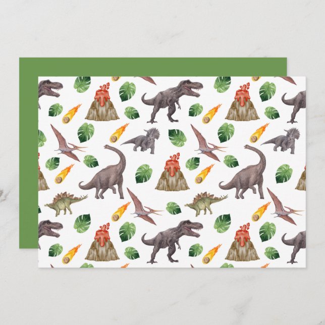 Unique Dinosaur Note Card Anteckningskort (Fram/baksida)