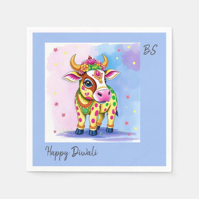 Unique Diwali Holy Cows in Disguise Art Pappersservett (Framsidan)