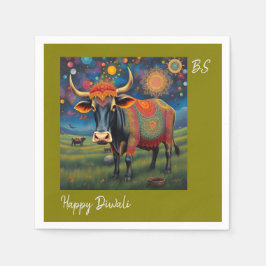 Unique Diwali Holy Cows in Disguise Art Pappersservett