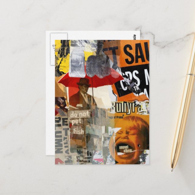 Unique Do Not Pet Fish Screaming  Mixed Media  Vykort (Fram/Back In Situ)