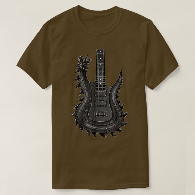Unique Dragon Guitar For MenRock  T Shirt (Design framsida)