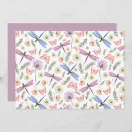 Unique Dragonflies & Butterflies Note Card Anteckningskort
