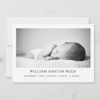 Unique Elegant Baby Boy Photo Collage Birth Meddelande