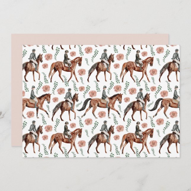 Unique Equestrian Note Card Anteckningskort (Fram/baksida)