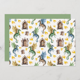 Unique Fire Dragons Note Card Anteckningskort