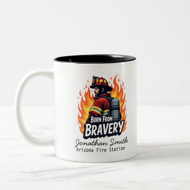 Unique Firefighter or Fireman Gift Två-Tonad Mugg (Vänster)
