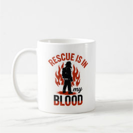 Unique Firefighter or Fireman in Red and Black Kaffemugg