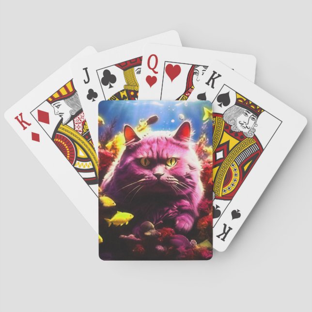 Unique & Fun Card Deck for Cat Lovers Casinokort (Baksidan)