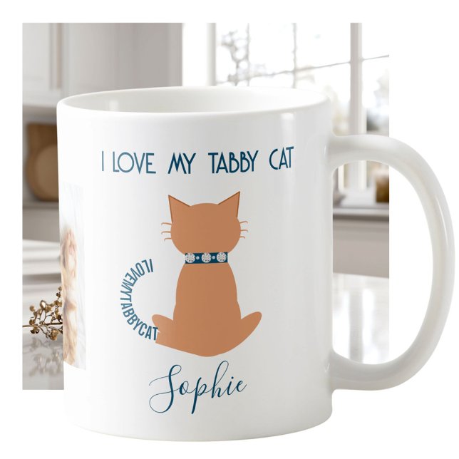 Unique Fun Love My Tabby Cat Mug Kaffemugg (Skapare uppladdad)