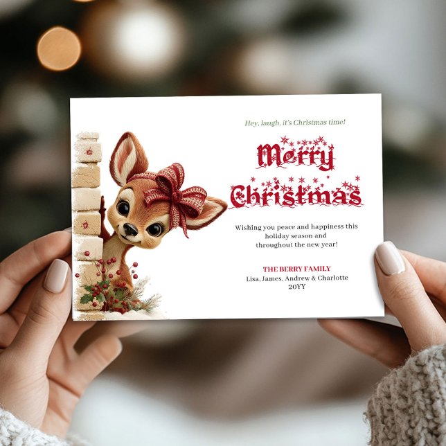 Unique Funny Reindeer Cute Cartoon Greeting Card Julkort (Unique Funny Reindeer Cute Cartoon Greeting Card

)