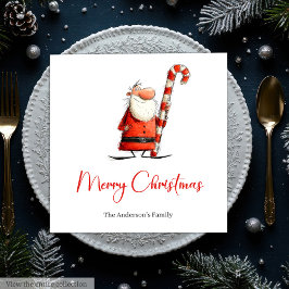 Unique Funny Santa Red Green Cocktail Napkins Pappersservett