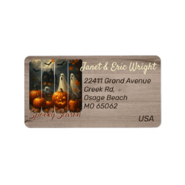 Unique Halloween theme artsy custom address Adressetikett