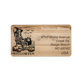 Unique Halloween theme skeleton custom address Adressetikett
