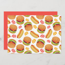 Unique Hamburgers and Hot Dogs Note Card Anteckningskort