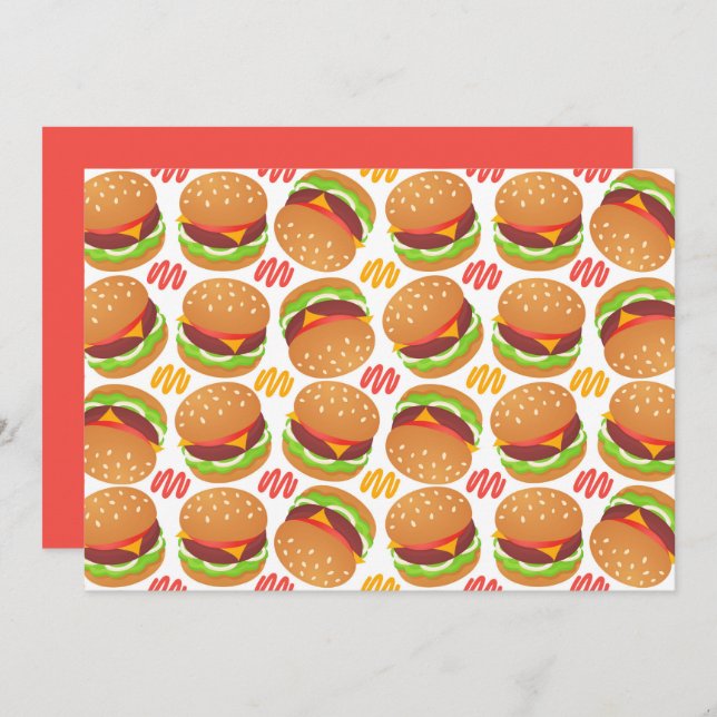 Unique Hamburgers Note Card Anteckningskort (Fram/baksida)