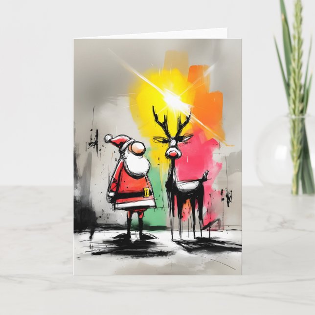 Unique Hand Drawn Christmas Cards Helgkort (Framsida)