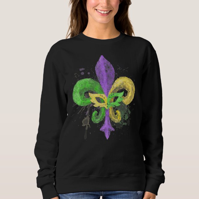 Unique Hand plockade Fluer de lis Mardi Gras Carni T Shirt (Framsida)