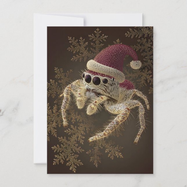 Unique Jumping Spider Christmas Cards Julkort (Framsida)