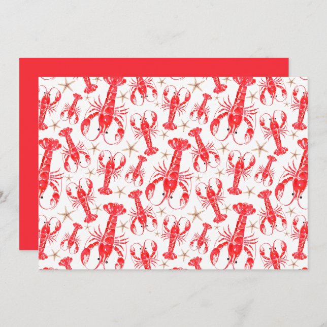 Unique Lobsters Note Card Anteckningskort (Fram/baksida)