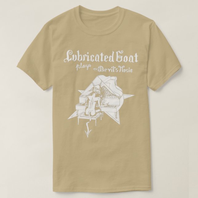 UNIQUE Lubricated Goat spelar Djävulen Music T Shirt (Design framsida)
