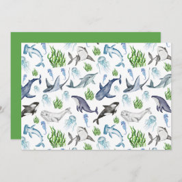 Unique Marine Life Note Card Anteckningskort