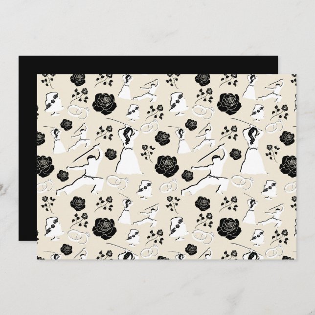 Unique Martial Arts Wedding Note Card Anteckningskort (Fram/baksida)