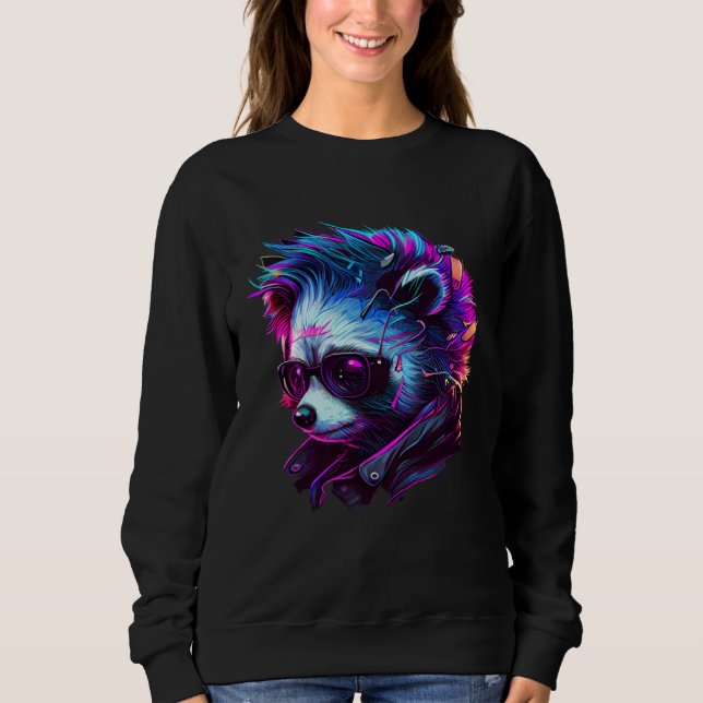Unique Men and Women Red Panda Punk Rock Edgy Stre T Shirt (Framsida)