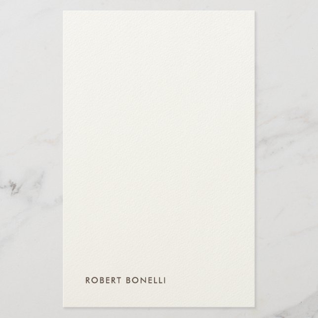 Unique Modern Black White Your Name Minimalist Brevpapper (Framsida)