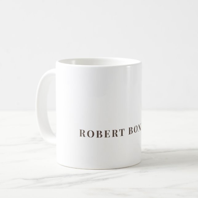 Unique Modern Plain Your Name Minimalist Kaffemugg (Framsida vänster)