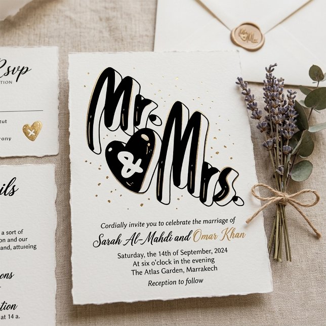 Unique Mr and Mrs Marriage Keepsake Självfärgande Stämpel (Skapare uppladdad)