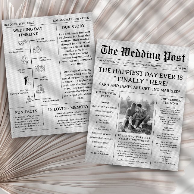 Unique Newspaper Wedding Programs Reklamblad (Skapare uppladdad)
