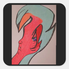 Unique Original Character Art Sticker Sheets Fyrkantigt Klistermärke