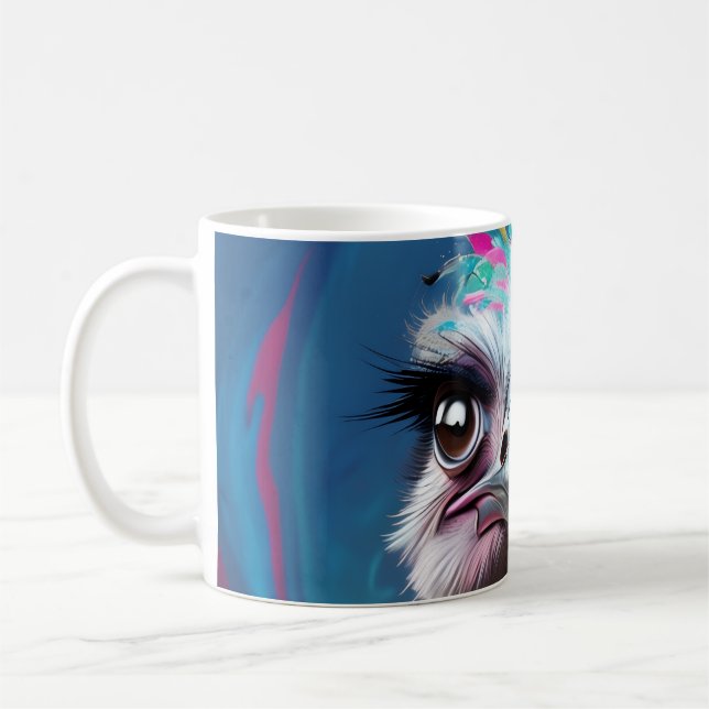Unique Ostrich design Kaffemugg (Vänster)
