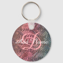 UNIQUE Personlig Monogrammed Rosa Glass Nyckelring