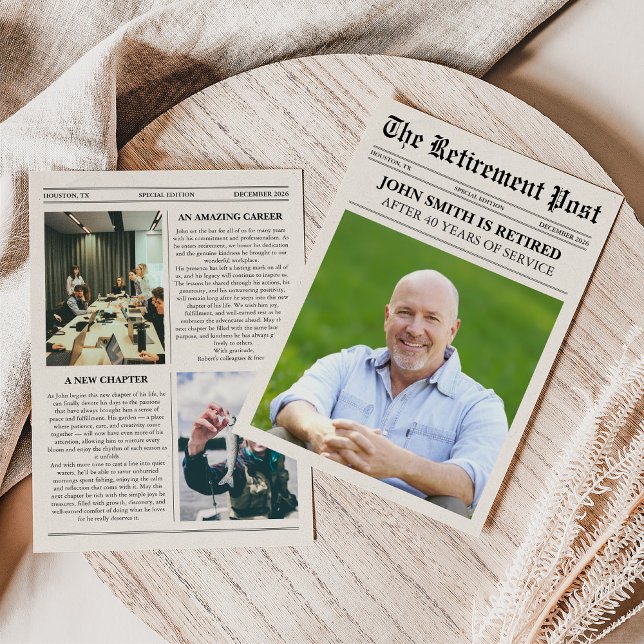 Unique Photo Newspaper Retirement Card (Skapare uppladdad)