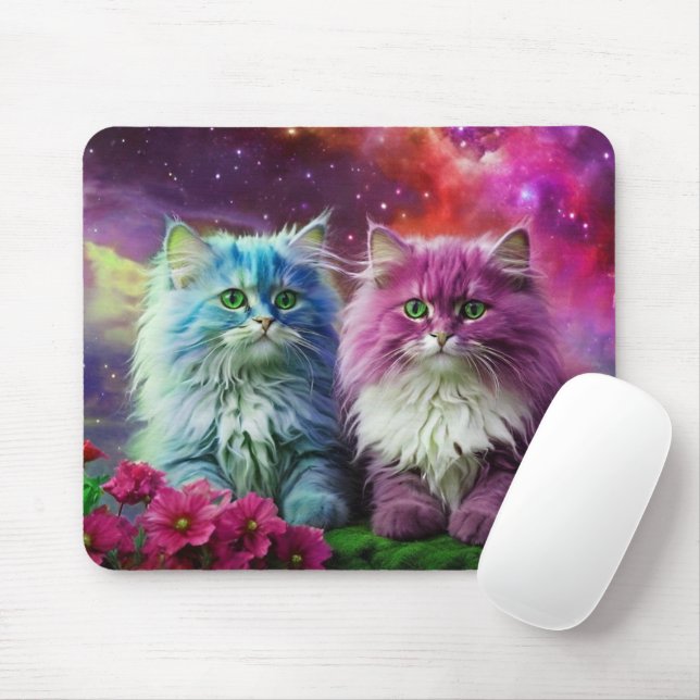Unique purple cat mouse pad designed for cat lover musmatta (Med mus)