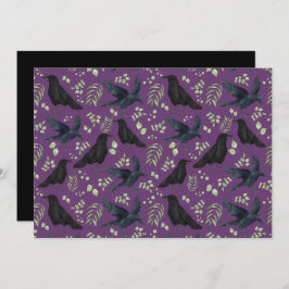 Unique Ravens Note Card in Purple Anteckningskort